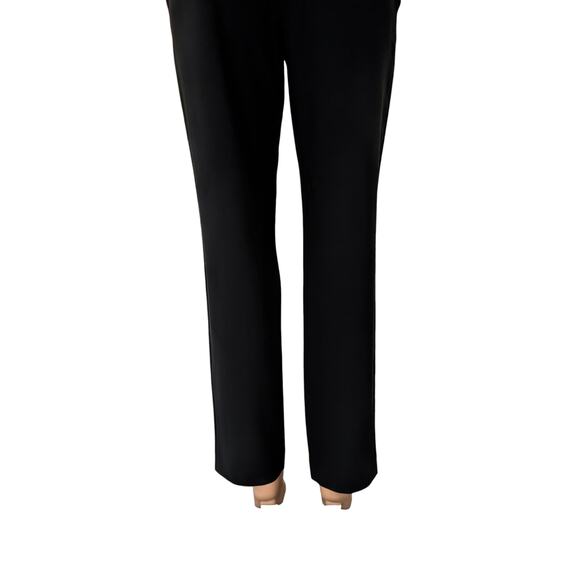 St. John Caviar Black Crepe Marocain Front Slit Ankle Pants in Jennifer Fit - Picture 9 of 16